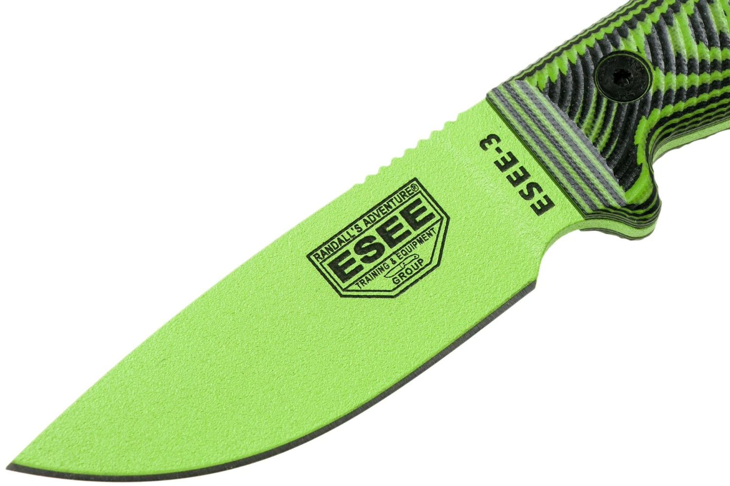 ESEE Model 3 Venom Green Blade 3D Neon Green-Black G10 Couteau De Survie 3PMVG-007 étui Noir + Clip De Poche – Image 3