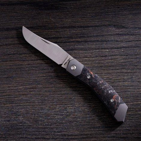 Jack Wolf Cyborg Jack CYBO-01-CDMO Fat Carbon Dark Matter Orange, Couteau De Poche Slipjoint