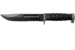 KA-BAR D2 Extreme Fighting Knife 1283, Serrated Blade, Kraton Handle, étui En Cuir
