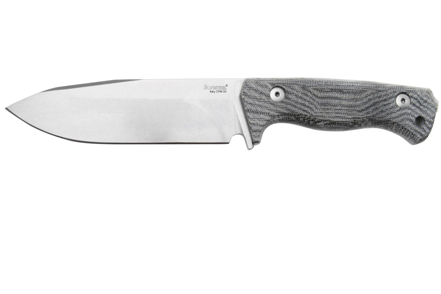 Lionsteel T6 Satin, Black Canvas Micarta T6-CVB Couteau Fixe