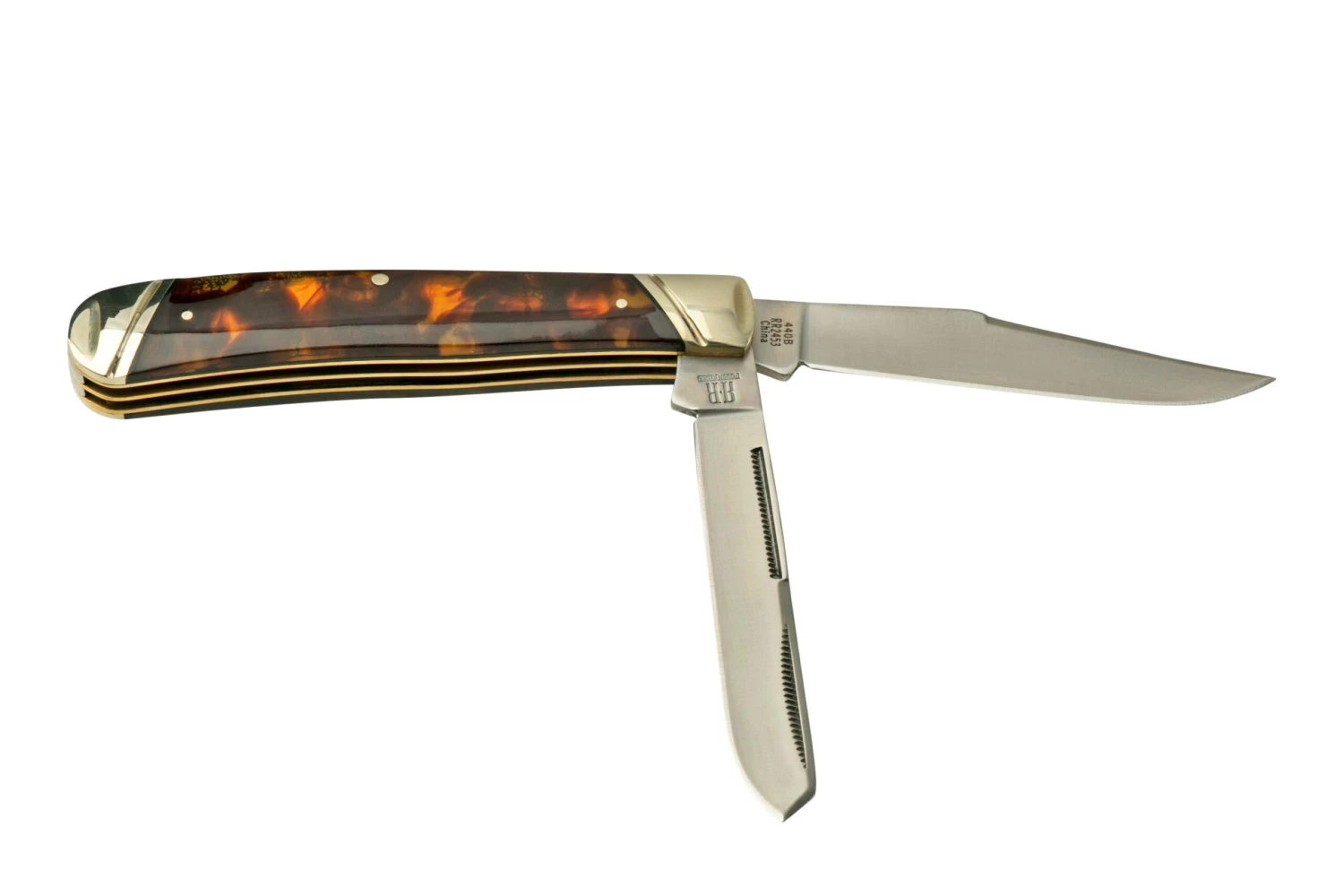 Rough Ryder Imitation Tortoise Trapper, RR2453 Couteau De Poche – Image 2